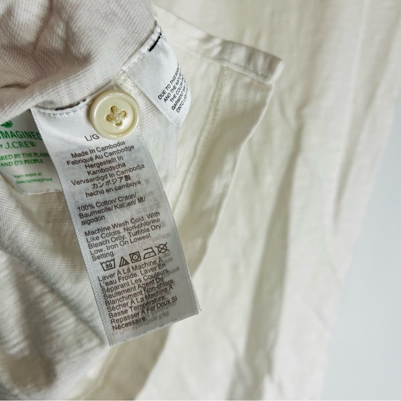 J. Crew White Cotton Soft Utility Chore Work Shirt L - Picture 4 of 6